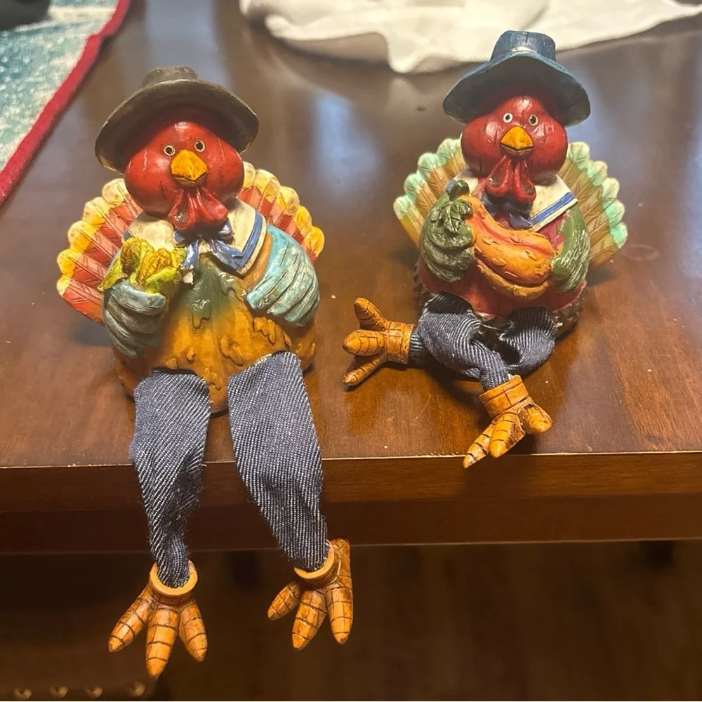 THANKSGIVING/FALL SHELF SITTER TURKEY FIGURINE 4